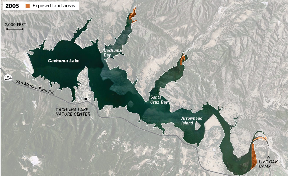 Interactive graphic: Cachuma Lake: Water is disappearing - Data Desk