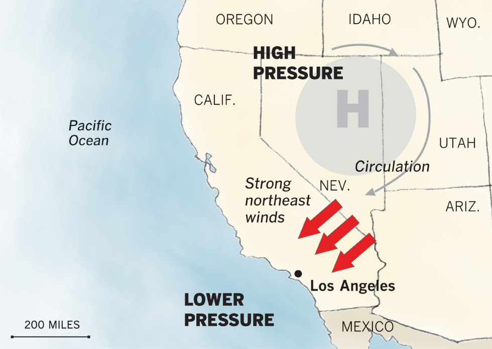 Interactive graphic: Santa Ana winds and wildfires - Data Desk - Los 