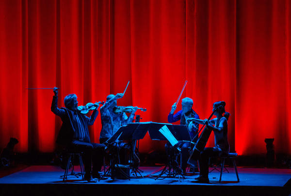 A photo of the Kronos Quartet.